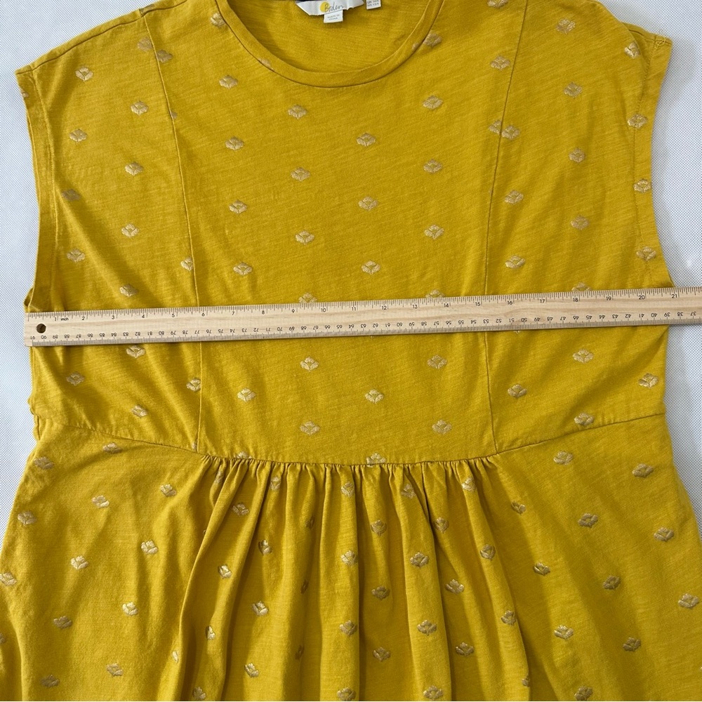Boden Yellow Jersey T-Shirt Dress With Gold Honeycomb - Women’s US 12R (UK 16R) - Picture 11 of 11